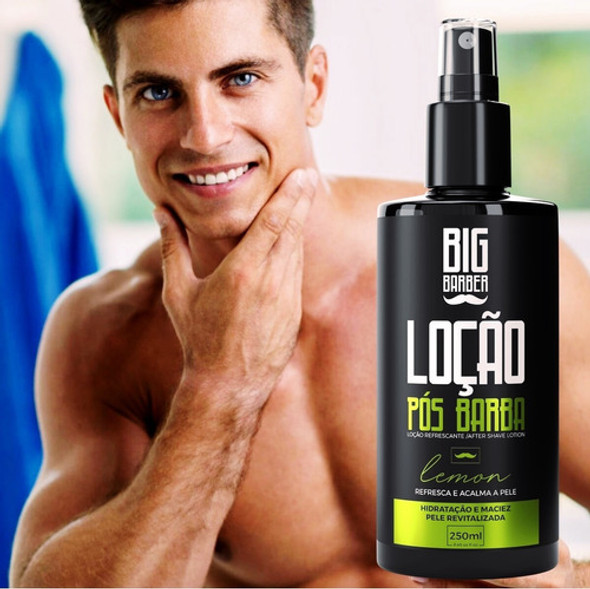Loção Pós Barba Big Barber 250ml Lemon Spray P/ Pele Oleosa 1