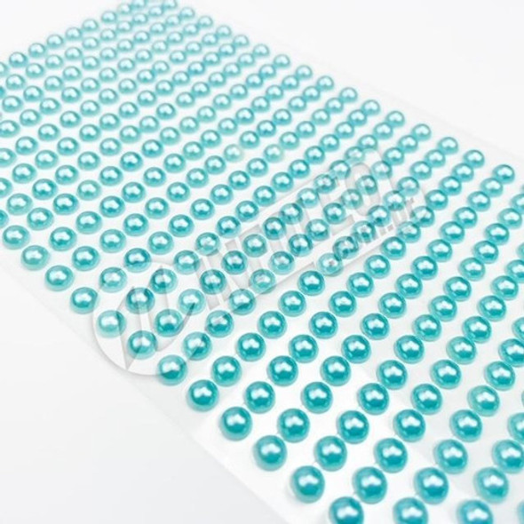 Cartela Adesiva Meia Perola 5mm Azul Tiffany P/ Scrapbook 0