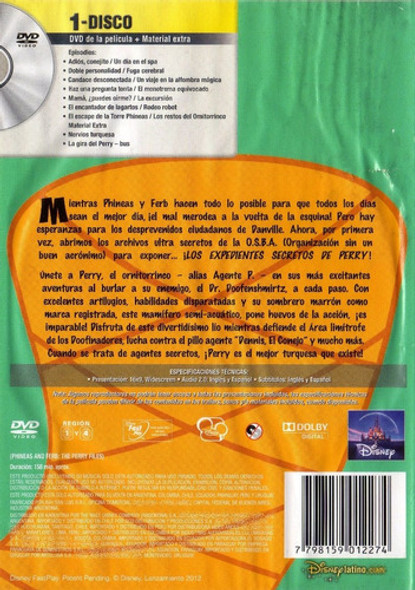 Phineas Y Ferb: Expedientes Secretos De Perry / Dvd Original 1
