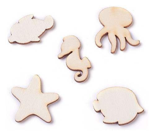 2x Apliques Calados Madera Animales Marinos 30mm X50 Uns. 0