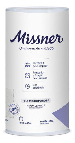 Micropore Branco Missner Fita Microporosa 10cmx4,5m 3un 0