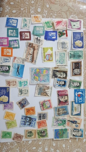 Sellos Postal De Uruguay Lote De 40 Sellos 0