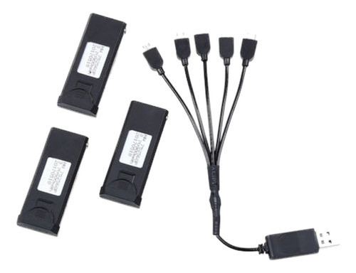 3pcs 3.7v 900mah Lipo Batería + 1v5 Cargador Cable Kit Para 0