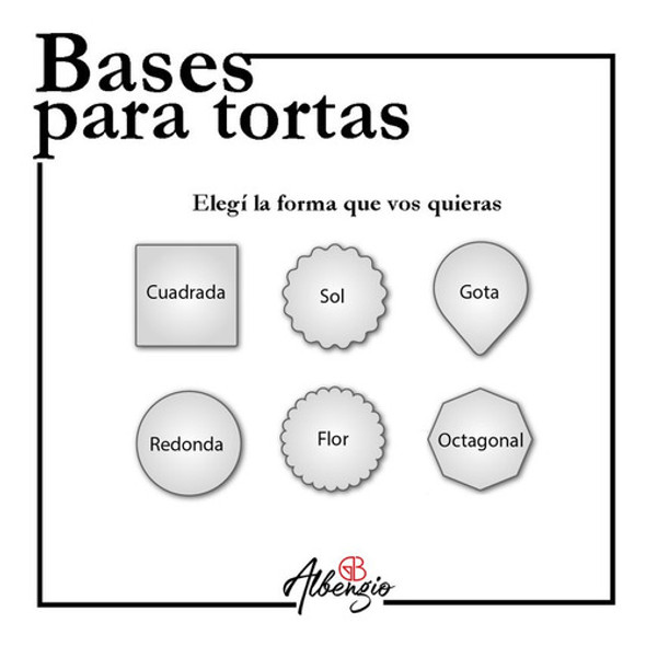 Base Para Tortas C/logo Fibro 28 Y 29 Cm X25  Bt2829-fpl-25 1