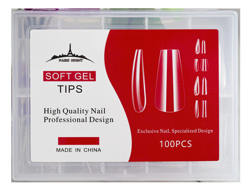 Tips Soft Gel Y Press On Paris Night X100 Coffin Numero 4 1
