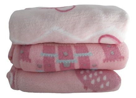 Manta Microfibra Bebê Estampadas 90x100cm Menina 1