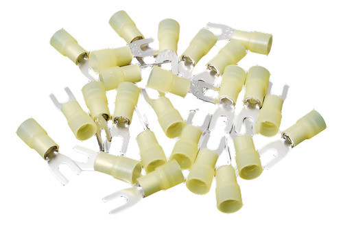 Espada 25 Horquilla Terminal Conector Nylon Amarillo 12-10ga 0