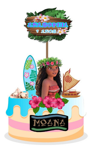 Decoração De Festas - Kit Festa Só Um Bolinho - Moana 1