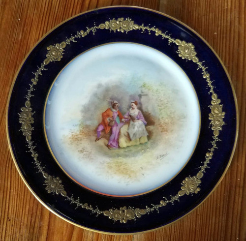 Plato Porcelana Sevres Chateau De Tuileries E. David 0