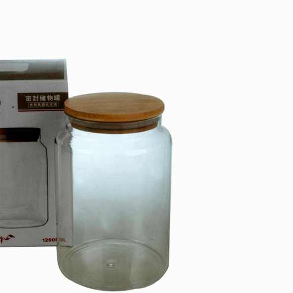 Frasco Tarro Vidrio Tapa Bamboo Diseño Hermetico  1,2 L 0