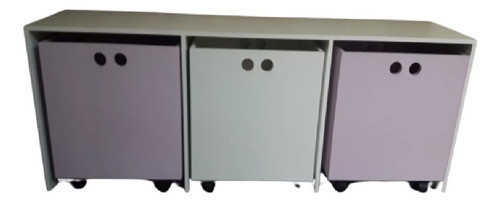 Mesa Puente Infantil + 3 Cajones Organizador Juguetes Bco 0