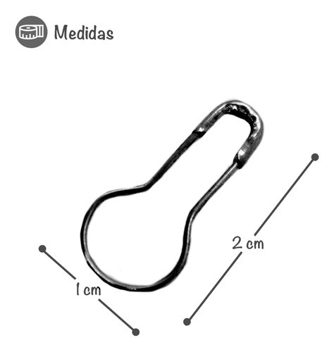 Alfiler De Gancho Perita Negro 20mm X1000u Hierro Color 1
