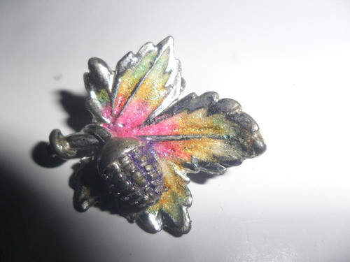 Aro Hoja Bellota Fantasia Aros Bijouterie Moda Diseño 0
