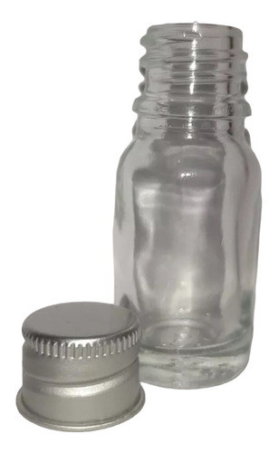 Frasco De Vidrio Transparente 10ml Tapa Aluminio (pack X50) 0