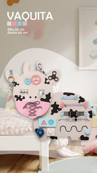 Juego Tabla Montessori Didactico Motricidad Bebes Vaca 1