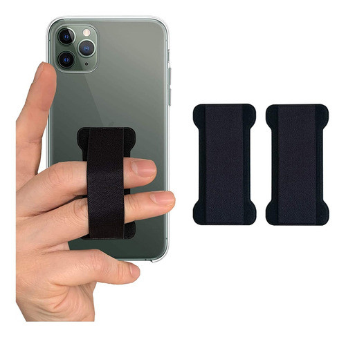 Soporte Para Telefono C/correa De Dedo Antideslizante Negro 0