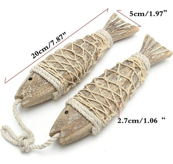 1 Enfeite De Peixe De Madeira Vintage De 2 Peças Para 1 1 Enfeite De Peixe De Madeira Vintage De 2 Peças Para 1