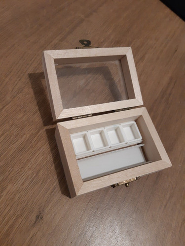 Box Para 8 Half De Acuarela, Madera Con Visor 1