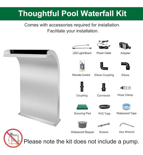 Fuente De Piscina En Forma De S De Acero Inoxidable Del Aliv 1
