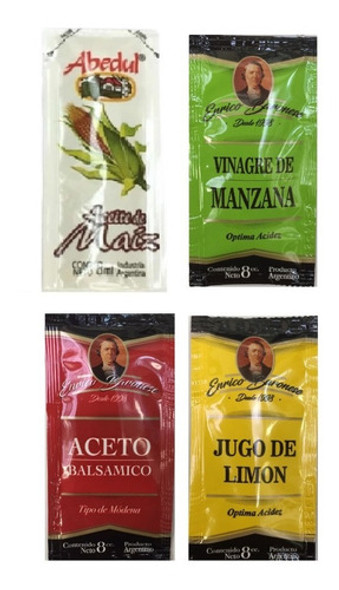 Vinagre Aceto Limon  Aceite Maiz Y Sal X20u Sobres Pouch 1