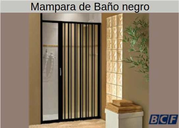 Mampara Baño Plegable Pvc Negra 0.55 X 1.85 1