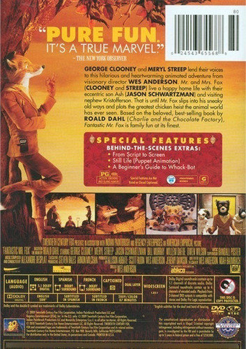Dvd Fantastic Mr Fox / Fantastico Señor Zorro / Wes Anderson 1