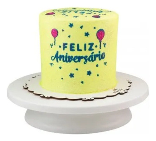 Stencil Feliz Aniversário Blue Star 0