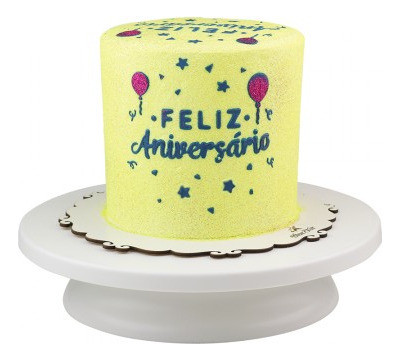 Stencil Feliz Aniversário Blue Star 1