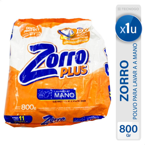 Detergente En Polvo Zorro Plus Lavado A Mano Mejor Precio 0