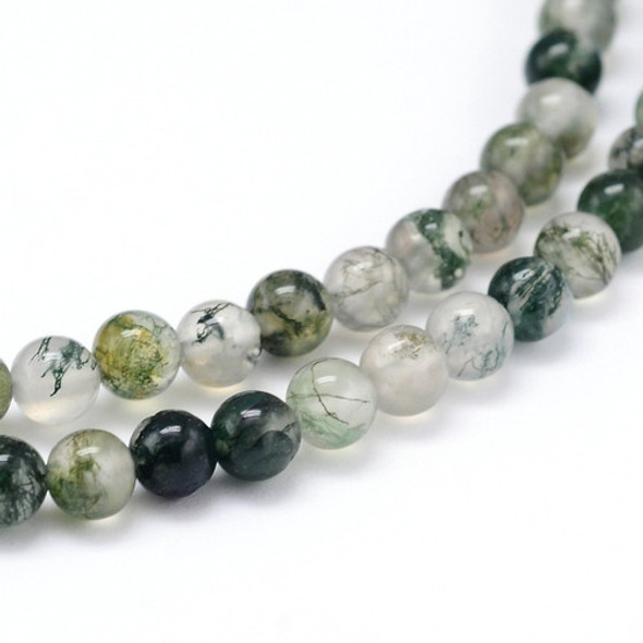 Tira Perlas De Piedra Natural Ágata Musgo Bolitas 4mm 0