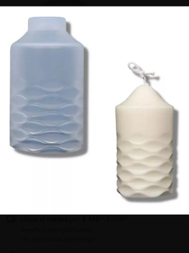 Molde Silicona Vela Cilindro. Botellita 3d Cemento Resina 0