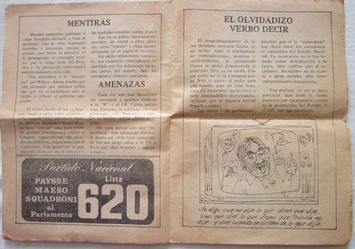 Antigua Publicacion Politica Pan Caliente 1984 Uruguay 1