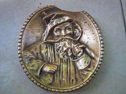 Cenicero De Bronce Con Imagen De Hombre Viejo 1