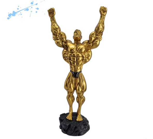 Boneco Academia Musculoso Trofeu Vencedor Musculação 0