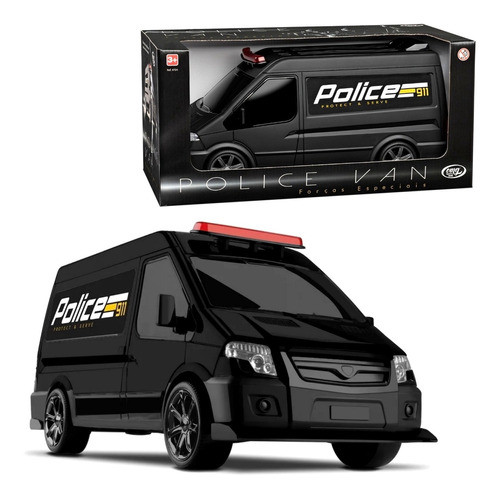 Brinquedo Carro Carrinho Preto Van Policial Infantil Omg 0