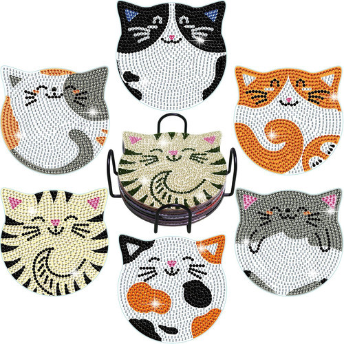 Posavasos Kit De Pintura Por Diamantes, Bricolaje 6pcs. - 04 0