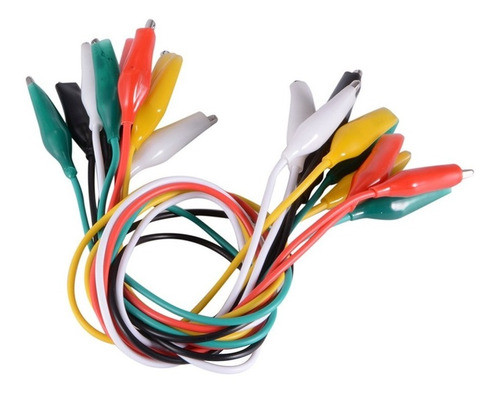Juego Pinzas Cocodrilo Con Cable Bolsa X 10 0