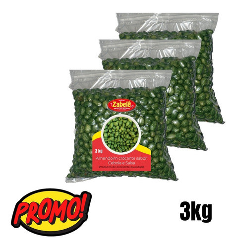3kg De Amendoim Cebola E Salsa - C/ Mais Sabor E Qualidade 0