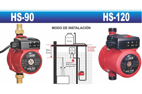Bomba Presurizadora Hiser Hs120 Elevador De Presión Baño 1