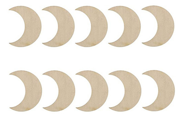 Janou 20 Piezas Recortes De Madera De Luna Diy Artesania Ad 0