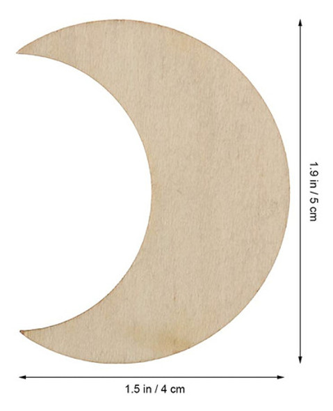 Janou 20 Piezas Recortes De Madera De Luna Diy Artesania Ad 1