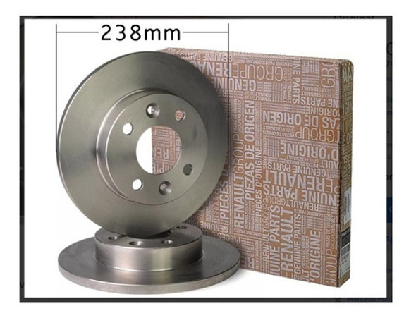 Jgo Discos Freno Delantero Renault Logan Original 238mm 1