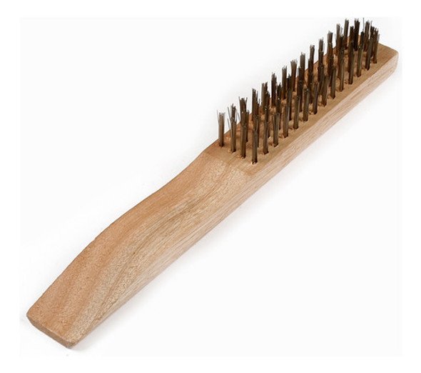 Cepillo De Acero Templado Mango Madera - 4 Hileras  Lavoro 0
