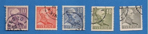 Selos Antigos Da Suecia (sverige) - Rei Gustavo V - 1940 0