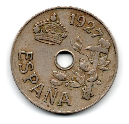España Moneda 25 Centimos 1927 Km#742 0