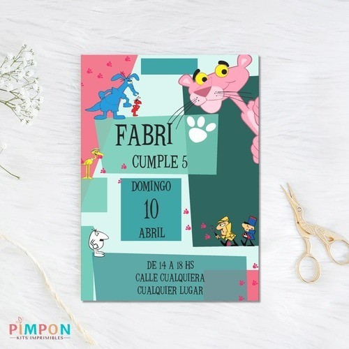 Kit Imprimible La Pantera Rosa (verde) - Personalizado 0
