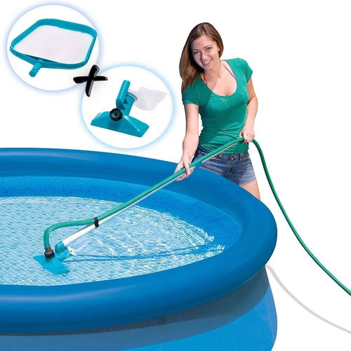 Kit De Limpeza Manutenção Piscina Peneira E Aspirador Intex 0
