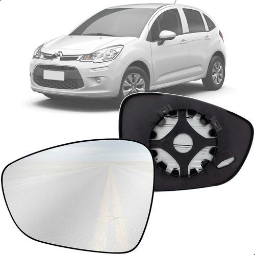 Lente Base Espelho Retrovisor C3 2013 A 2020 Lado Esquerdo 0