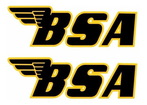 Adesivos Moto Antiga Bsa Preto E Amarelo - Frete Grátis 0