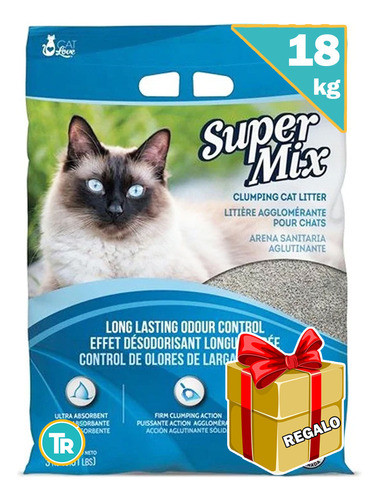 Arena Sanitaria Aglomerante Super Mix Gatos 18 Kgs + Envío 0